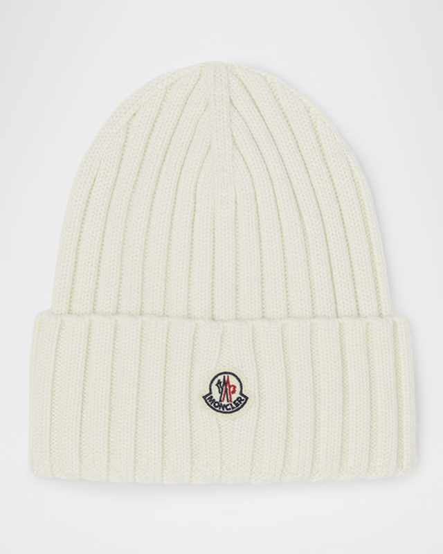 Ribbed Wool Logo Beanie